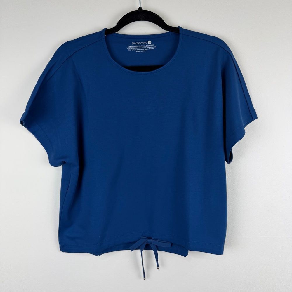 Betabrand Blue Agile Drawstring Tee New Size XS